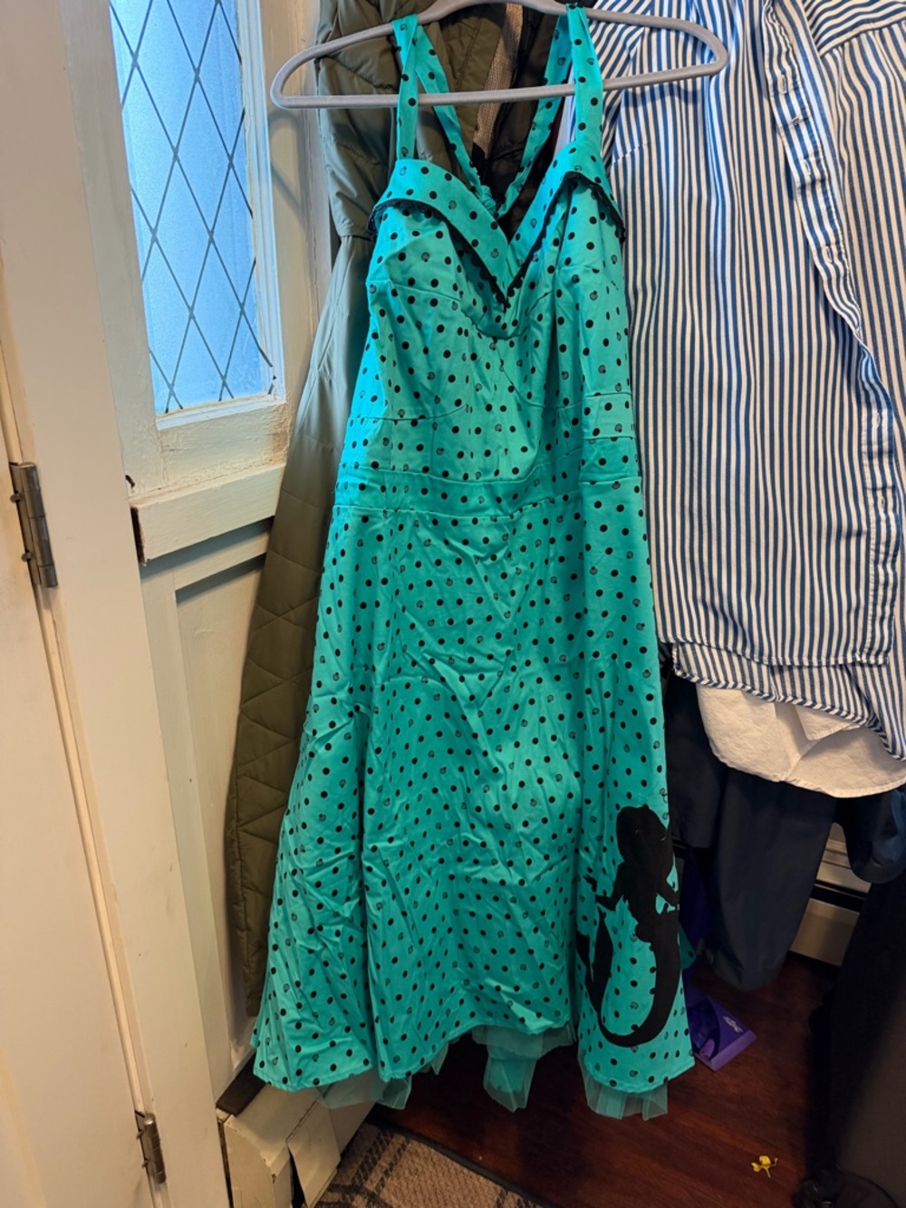 torrid Teal Dress with Black Polka Dots